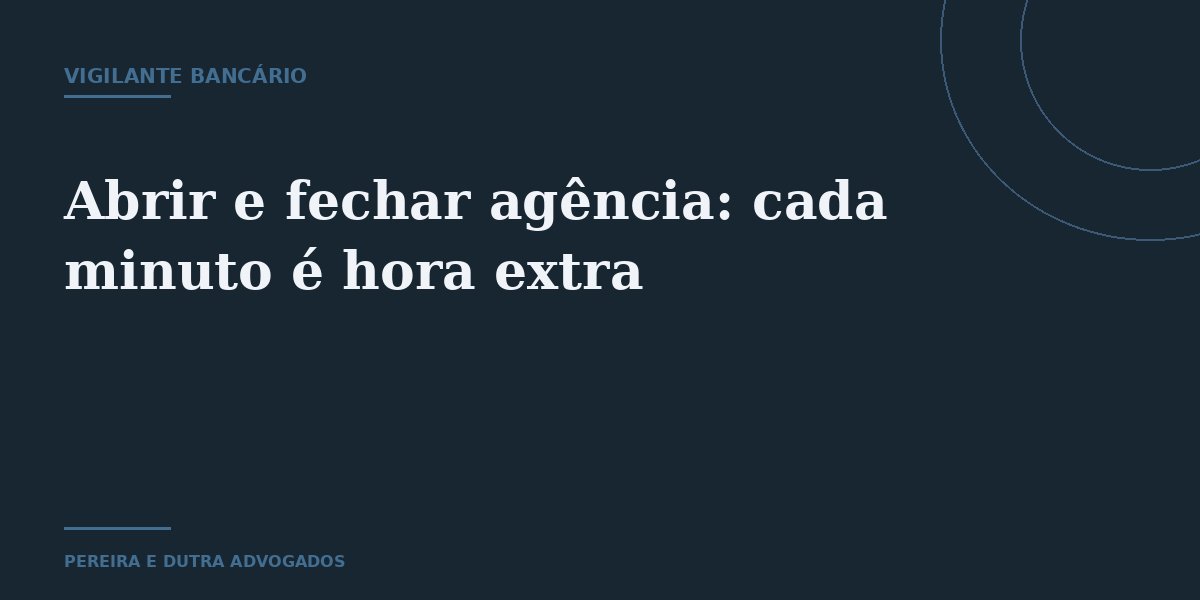 Abrir e fechar agência: cada minuto é hora extra